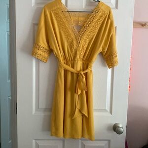 Altar’d State Yellow Gold Dress Size Small